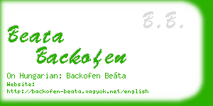 beata backofen business card